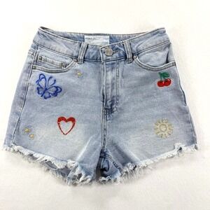 Banjara Embroidered Denim Shorts Cherries Butterfly Heart‎ Sun 00